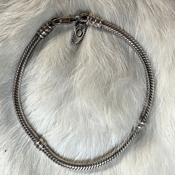 Pandora Authentic 925 Sterling Silver Snake Chain Bracelet Retired Lobster Clasp - Picture 1 of 6